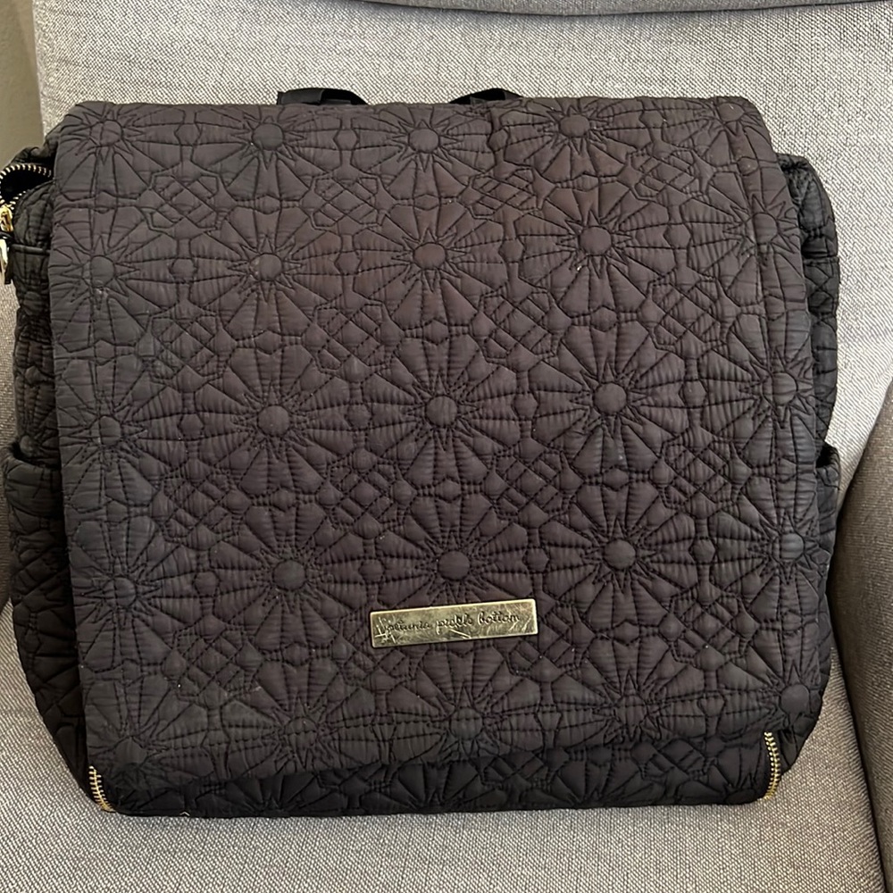 Petunia Pickle Bottom Black Daisy Diaper Bag Backpack